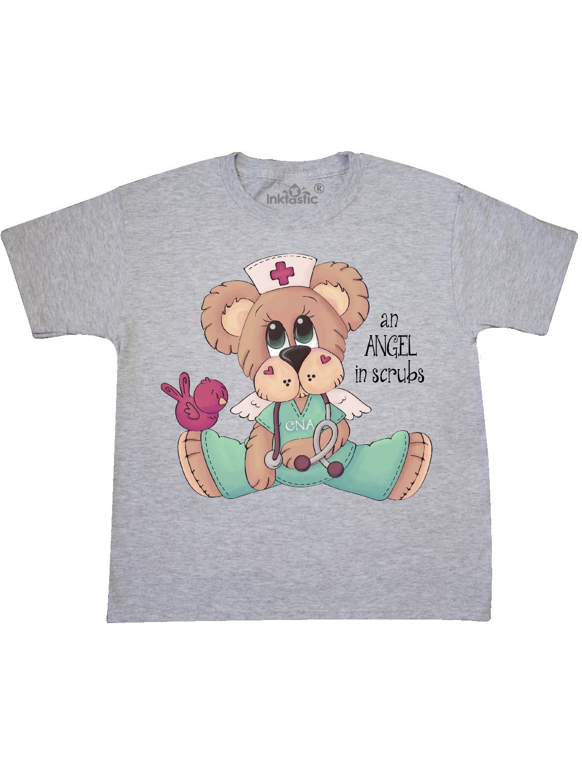 CNA An Angel in Scrubs Teddy Bear Youth T-Shirt - Walmart.com - Walmart.com