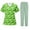 #+004Green, variant on Hogleaql Uniforms Scrubs Set for Women Round Neck Tooth Printed Short Sleeve Jogger Suits with Pocketss Nurse Tops & Cargo Pant 2025 Nurse Uniform Casual Workwear Sets Gray XL