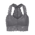 thumbnail image 5 of Wdgfv Women Floral Lace Bralette Padded Breathable Sexy Racerback Lace Bra Grey XL, 5 of 5