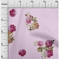 thumbnail image 1 of oneOone Organic Cotton Voile Fabric Leaves|Pink & Peach Flower Watercolor Print Sewing Fabric BTY 42 Inch Wide, 1 of 4