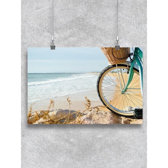 Bicycle Parked On The Beach. Poster -Image by Shutterstock