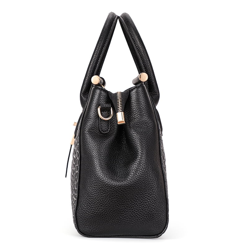 Premium luxury crocodile-print women's bag leather tote bag, large capacity top cowhide one-shoulder cross-body bag