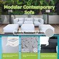thumbnail image 4 of 6 Pieces Olefin Patio Conversation Set with Thickened Cushions 5-Seat Outdoor Furniture Set with Bean Bag Chairs (Light Gray), 4 of 8