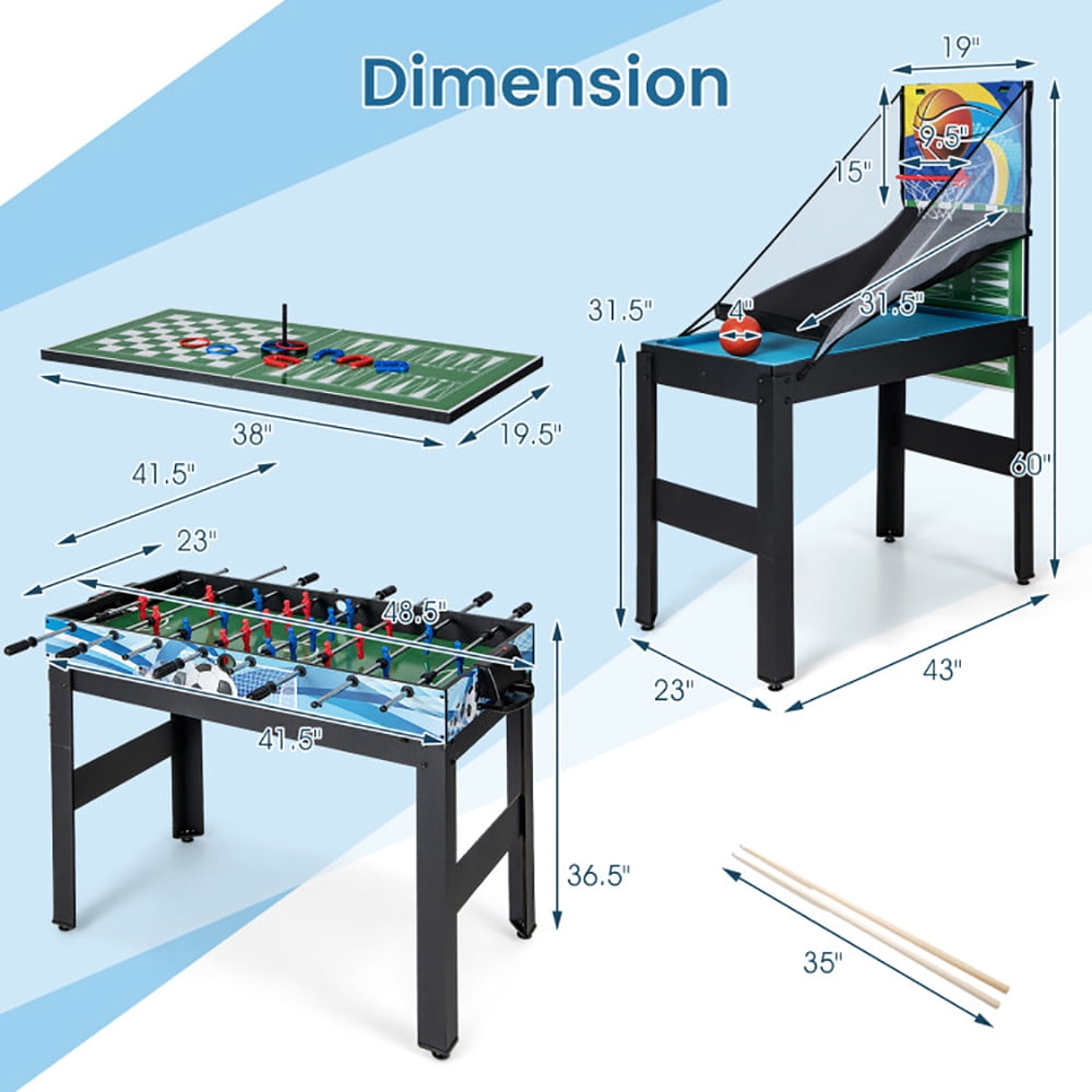 Spaco 14-in-1 Combo Game Table Set, Multi Game Table with Foosball, Infinity Game Table for Indoor, Multi-Color