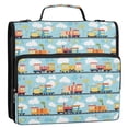 thumbnail image 5 of FORMRS Zipper Binder with Shoulder Strap 2-inch Ring 500 Sheet Capacity File Bag, Cartoon Train Pattern, 5 of 5