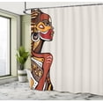 thumbnail image 5 of Ambesonne African Shower Curtain, Hand Drawn Woman Art, 69"Wx75"L, Multicolor, 5 of 5