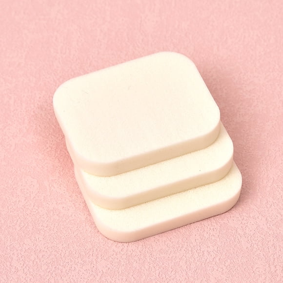 Xiao Hua 3 esponjas de maquillaje, esponja compacta para base de maquillaje, esponja de repuesto para base impecable, para piel sensible y todo tipo de piel, color blanco.