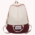 thumbnail image 5 of Mochila para mujer Mochila para estudiantes de color en contraste de nailon Mochilas universitarias (rojo), 5 of 5