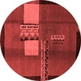 thumbnail image 1 of Ahgly Company Machine Washable Indoor Round Abstract Red Modern Area Rugs, 3' Round, 1 of 4