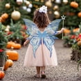 thumbnail image 6 of Meitianfacai 4-Piece Fairy Role Play Set with Butterfly Wing and Flower Headband for Role Play and Dress Up, Magical Pretend Play Accessories for Teen and Adults (Blue), 6 of 7