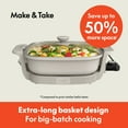 thumbnail image 4 of bella 12" Make & Take Electric Skillet with EverGood™ Ceramic Nonstick Coating, Adjustable Temperature, Dishwasher-Safe Glass Lid, Oatmilk, 4 of 10