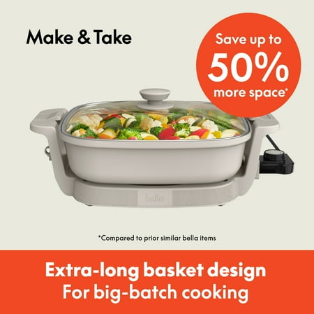 bella Make and Take Electric Skillet, Oatmilk