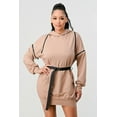 thumbnail image 2 of Double Zipper Long Sleeve Hooded Mini Dress, 2 of 4