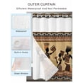 thumbnail image 2 of No Hook Cloth Fabric Shower Curtain with Snap in Liner, African Women Waterproof Shower Curtains Set with See Through Top Window, Black Girl Retro Ethnic Ancient Tradition Bath Curtains 54"x78", 2 of 6