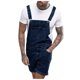 thumbnail image 4 of Hombres Casual Moda Sólido Pecho Bolsillo Denim Pantalones Cortos Rasgados Tipo Recto Monos, 4 of 5