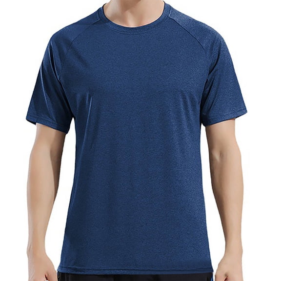 Dagugfen Plus Size Mens Summer T Shirt Casual Loose Short Sleeved Round Neck Tee Shirts Solid Color