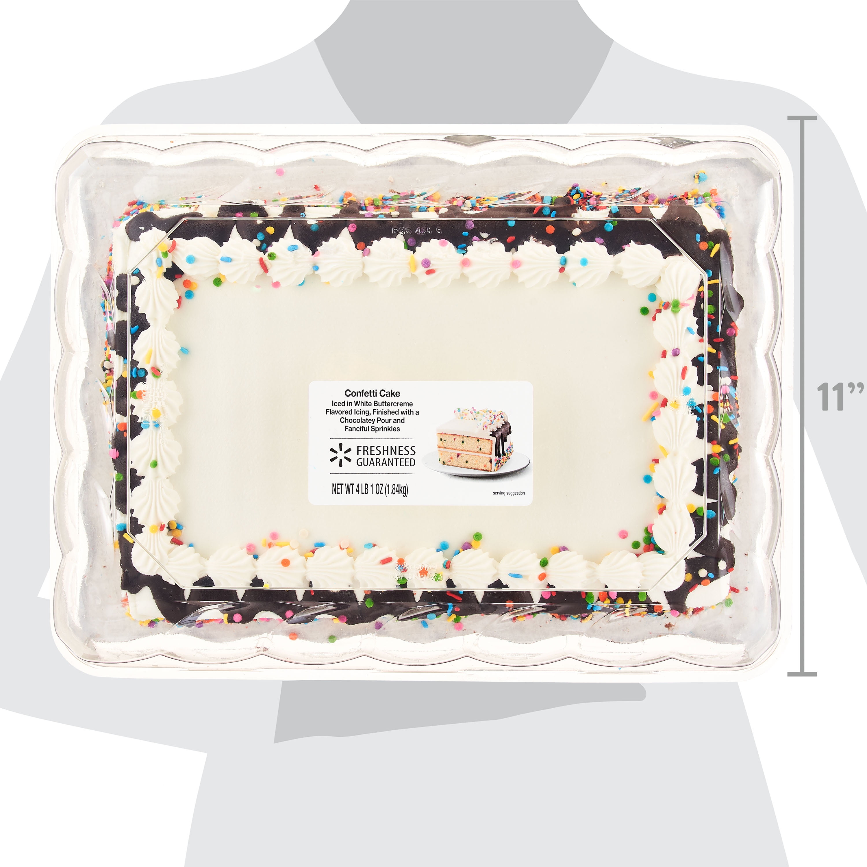 Freshness Guaranteed 1/4 Sheet Confetti Drip Cake, 65 oz (Regular, Refrigerate)