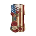 thumbnail image 6 of Xdegoge USA American Flag Tank Tops for Women 4th Of July Patriotic Shirts Vintage Rose Floral Stars and Stripes Sleeveless Blouses Summer Independence Day Casual Graphic Sleeveless, 6 of 6