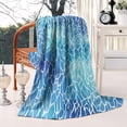thumbnail image 2 of Blue White Tie Dye Cracked Pattern Blanket,Comfortable Soft Lamb Wool Throw Blanket,All Season,Warm Lightweight Blankets for Sofa Bed Couch Living Room Chair,50"x60", 2 of 4