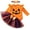 Smiling Pumpkin, variant on WIBACKER Newborn Baby Girl My 1st Halloween Skirt Outfit, Infant Pumpkin Dress, Toddler Romper Tutu Skirt Headband Set