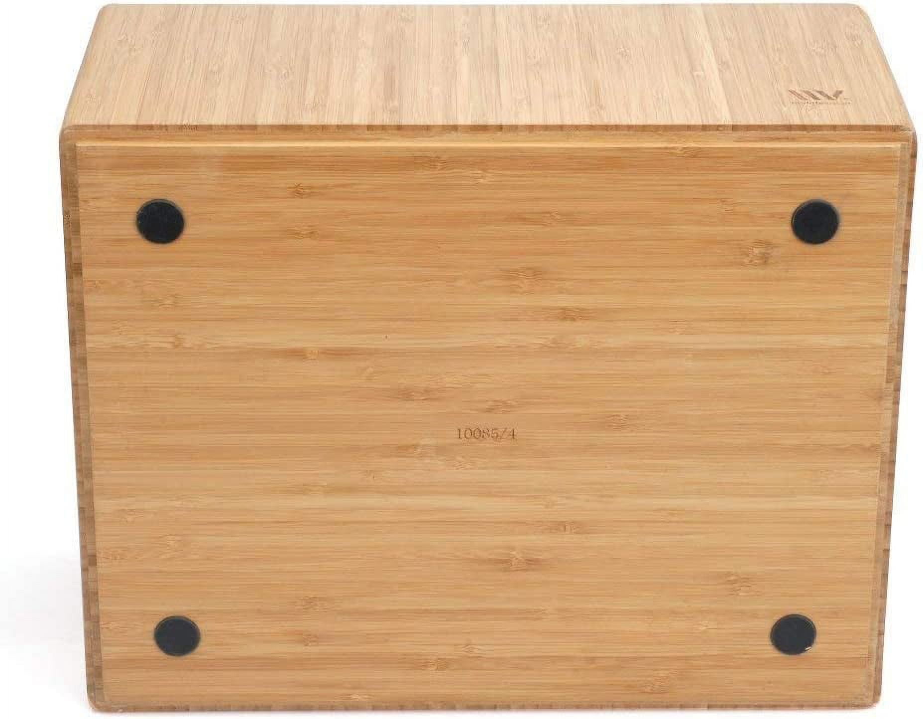 Bamboo Storage Box, 14x11x6.5 Inches  Bin with Handles Stackable Organizer for Toys Bedding Clothes Baby Essentials Arts Crafts Closet Office Shelf