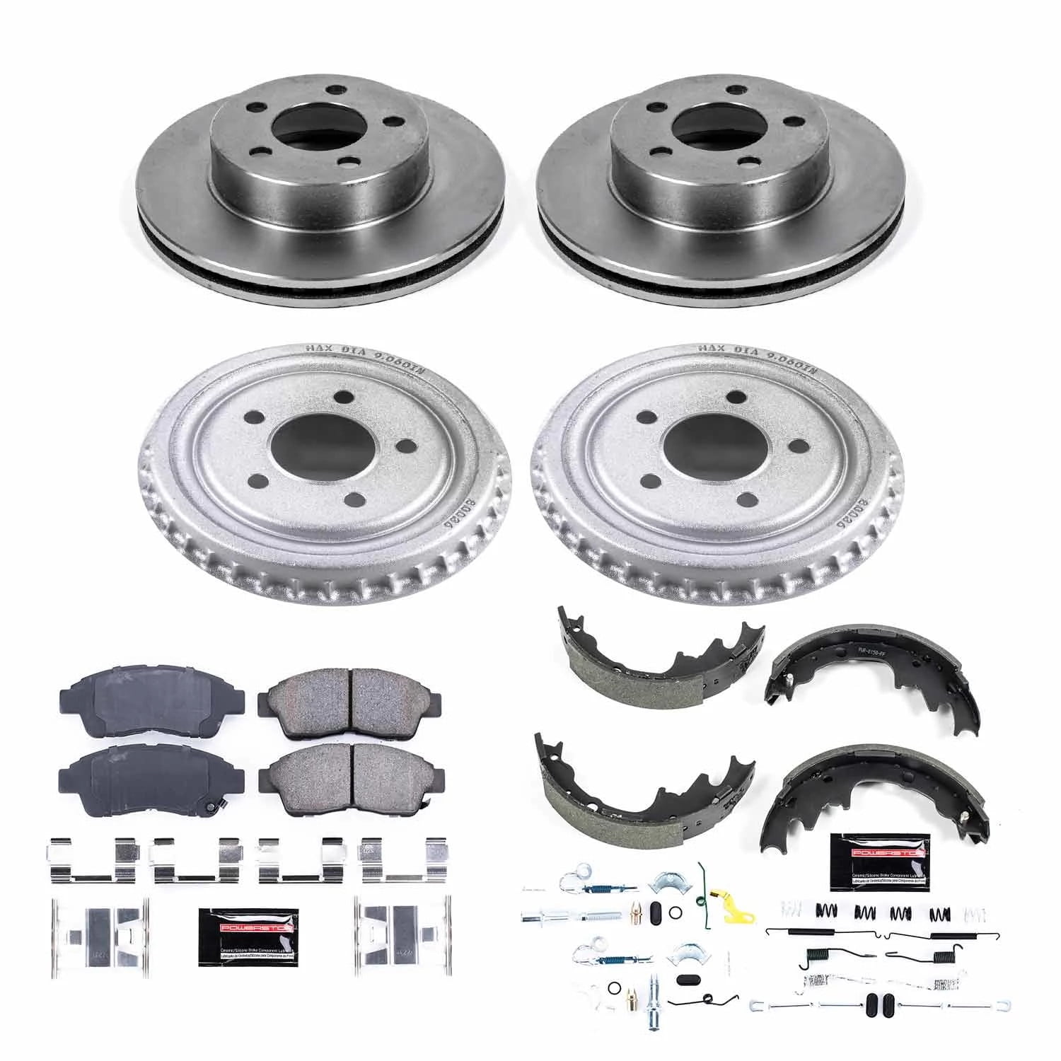 Power Stop Front and Rear Stock Replacement Drum and Shoe Kit KOE15149DK