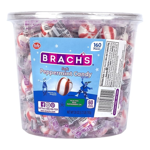 Brach's Peppermint Mints, 28 oz., 160 ct Pack of 4