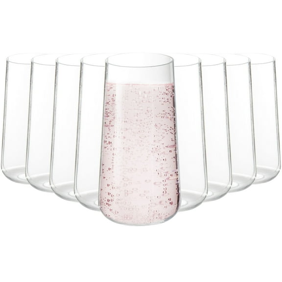 Youngever 12 pack Shatterproof Champagne Flute, Plastic Champagne Flutes, Champagne Glasses, Recyclable Champagne Plastic Cup, Stemless, Shatterproof, Flute Glasses (5 Ounce), No Dishwasher