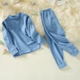 thumbnail image 2 of zbxnLI 2-15 Years Girls Boys 2 Piece Thermal Underwear Sets Long Sleeve Cotton Bottom Pants Clothes Sets, 2 of 5