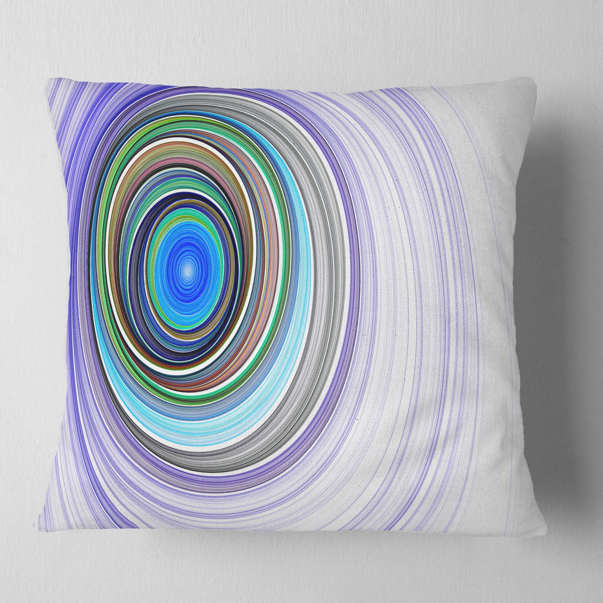 Designart Endless Tunnel Purple Ripples - Abstract Throw Pillow - 18x18
