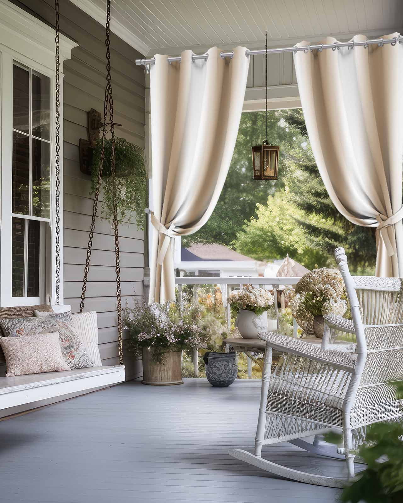 nqOlkjepod Outdoor Curtains for Patio Waterproof, Brown Ombre Outdoor Privacy Panels Grommet, Farmhouse Modern Art Blackout Outside Curtains for Porch/Cabana/Pergola/Gazebo 54"x84", 1 Panel