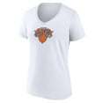 thumbnail image 2 of Women's White New York Knicks Logo V-Neck T-Shirt, 2 of 3