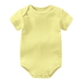 thumbnail image 2 of Unisex-Baby Short Sleeve Bodysuits Soft Solid Bodysuit for Newborn Cotton One-piece Boy Girl Summer Clothes 0-24M, 2 of 4