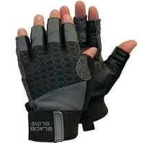 Glacier Outdoor Stripping - Fighting Fingerless Gloves Gray/Black Unisex Adult UV Fishing Gloves S