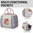 thumbnail image 6 of Lunch Bag Lunch Box for Women Reusable Insulated Lunch Cooler Bags,Large Capacity for Work Travel Picnic,Water-Resistant Pioneer Colorful Floral Lunch Tote Bag Gifts for Woman Mom Pink, 6 of 6