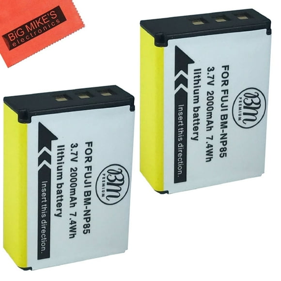 BM Premium 2-Pack de Batteries NP-85 pour Fujifilm FinePix S1, SL240, SL260, SL280, SL300, SL305, SL1000 Batterie d'Appareil Photo Numérique