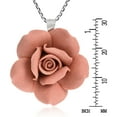 thumbnail image 4 of Beautiful Detailed Handmade Blooming Brick Orange Rose Sterling Silver Necklace for Female Adult, 4 of 6