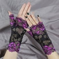 thumbnail image 2 of Gloves for Women Men Women Fashion Sexy Half Finger Lace Breathable Short Gloves Open Finger Driving Sunscreen Gloves Hot Pink One Size, 2 of 3
