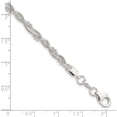 thumbnail image 3 of Sterling Silver Fancy Braided Bracelet (7.5 X 5) Made In Italy qg3299-7.5, 3 of 5
