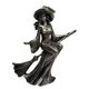 thumbnail image 1 of Figura de bruja de Halloween, colección de estatuas, adorno de escritorio para gabinete Montar una escoba, 1 of 9