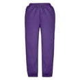 thumbnail image 4 of Jkety Girl Pants Girl’s Wide Leg Pants Elastic Waist Loose Fit Flowy Casual Beach Palazzo Harem Trousers with Pockets Purple,9-10 Years, 4 of 5