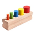 thumbnail image 4 of Juguetes sensoriales de madera con forma de cilindro, bloques cilíndricos, juego educativo de madera para el desarrollo temprano de los niños., 4 of 8