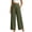 Army Green, variant on Lenpel Wide Leg Palazzo Pants for Women Cotton Linen High Waist Baggy Casual Trousers with Pockets Solid Color Lounge Clothes for Beach