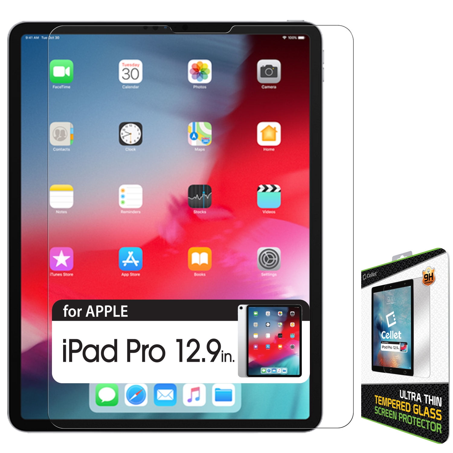 iPad Pro 12.9inch Tempered Glass Screen Protector, Cellet 0.3mm