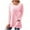 Pink, variant on Patlollav Womens Plus Size Long Sleeve T-Shirt Autumn Solid Loose Pockets Tops
