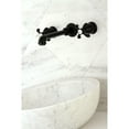 thumbnail image 3 of Kingston Brass KS7120TX 8" Center Wall Mount Bathroom Faucet, Matte Black, 3 of 4