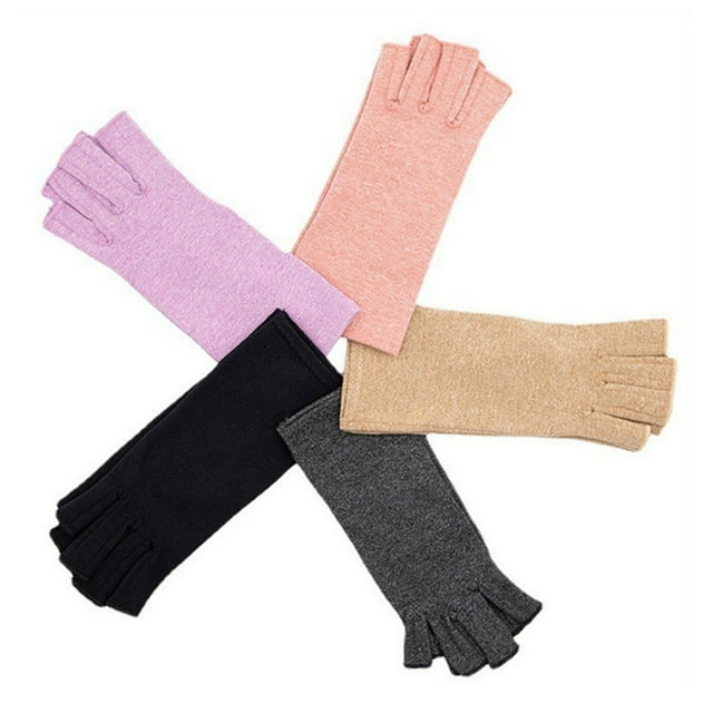Destyer Comfortable Fingerless Gloves For Sports Cycling And Arthritis Relief Fingerless Compression Gloves black L