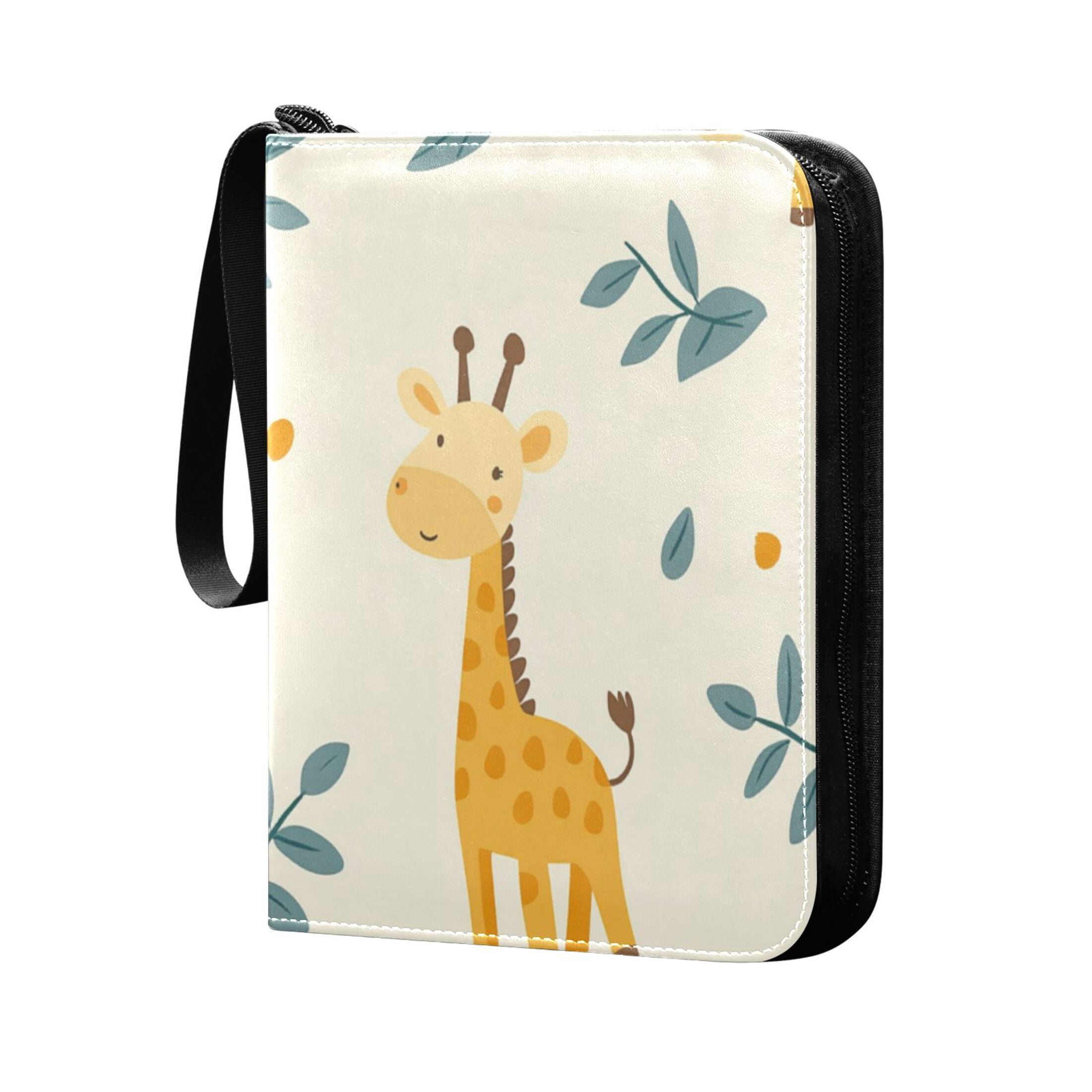 Game Card Storage Bag Collectible Trading Card Albums The 4-Pocket Card Binder With 50-Page Sleeve Can Hold 400 Game Cards Super Cool Giraffe