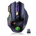 thumbnail image 1 of Ratón inalámbrico para juegos, ratón recargable silencioso para juegos con receptor USB de 2,4 G, 3 DPI ajustables, 7 botones sensibles, ratón ergonómico RGB para ordenador portátil, PC y Mac, 1 of 1