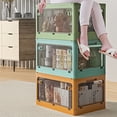thumbnail image 5 of Kmxyo Storage Organizer High Capacity Strong Load Bearing Translucent with Handle Foldable Closets Lockers Folding Organizer Box Household Products, 5 of 8